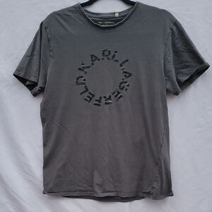 Karl Lagerfeld Charcoal Gray Short Sleeve Tee